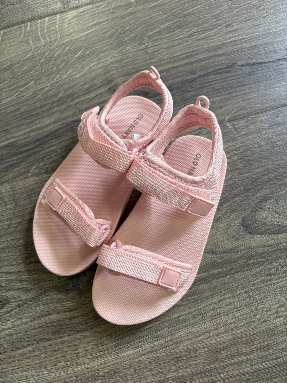Old Navy Girls Light Pink Hook-and-Loop Strap Sandals